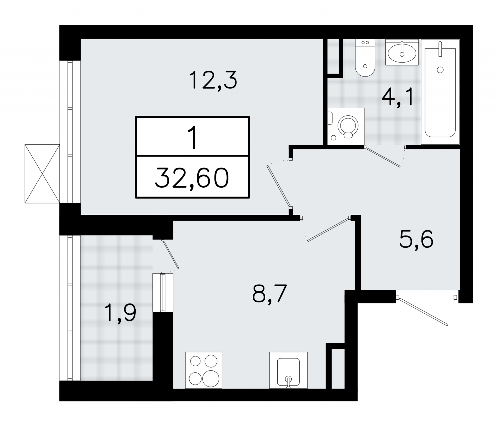 Продаю просторную 1-комнатную квартиру в новом ЖК