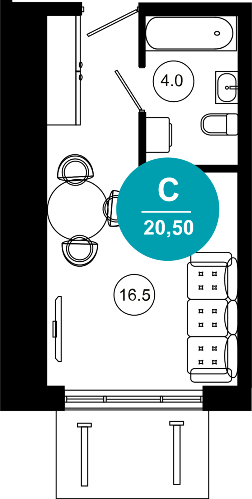 Объявление №71688938: 1-комнатные апартаменты в новом жилом комплексе