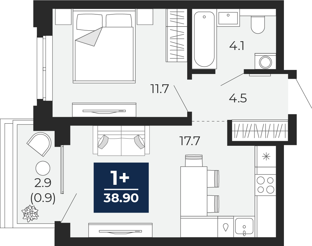 Объявление №71682623: Однокомнатная квартира с отделкой в новом ЖК, дом сдан