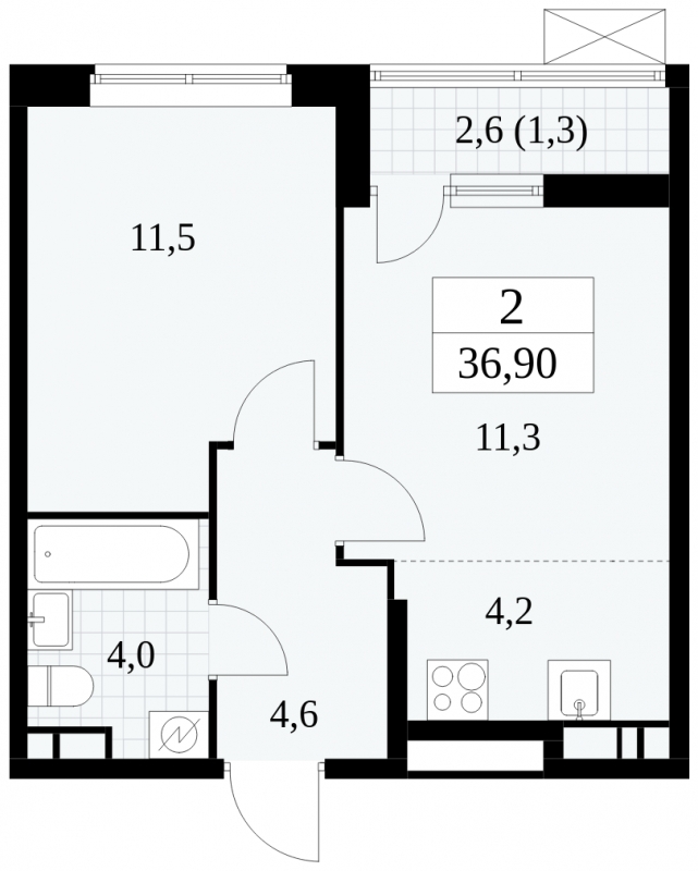 Продается просторная двухкомнатная квартира с европланировкой в новом ЖК, у метро