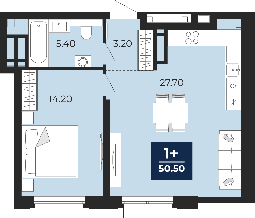 Объявление №71590680: Продается однокомнатная квартира с отделкой в новом жилом комплексе