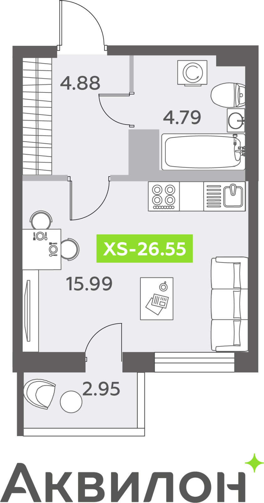 Объявление №71657418: Продается 1-комн. квартира-студия с отделкой в новом ЖК, дом сдан, метро рядом