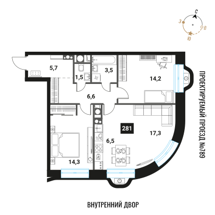 Объявление №71580405: Продается 3-комн. квартира в новостройке, метро рядом