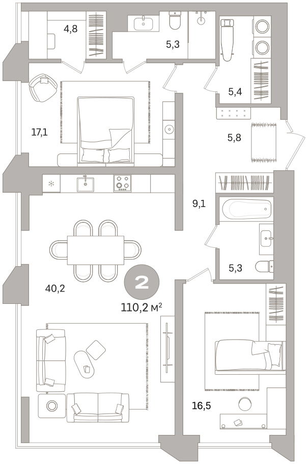 Объявление №71596279: Продается 2-комн. квартира с отделкой в новом жилом комплексе