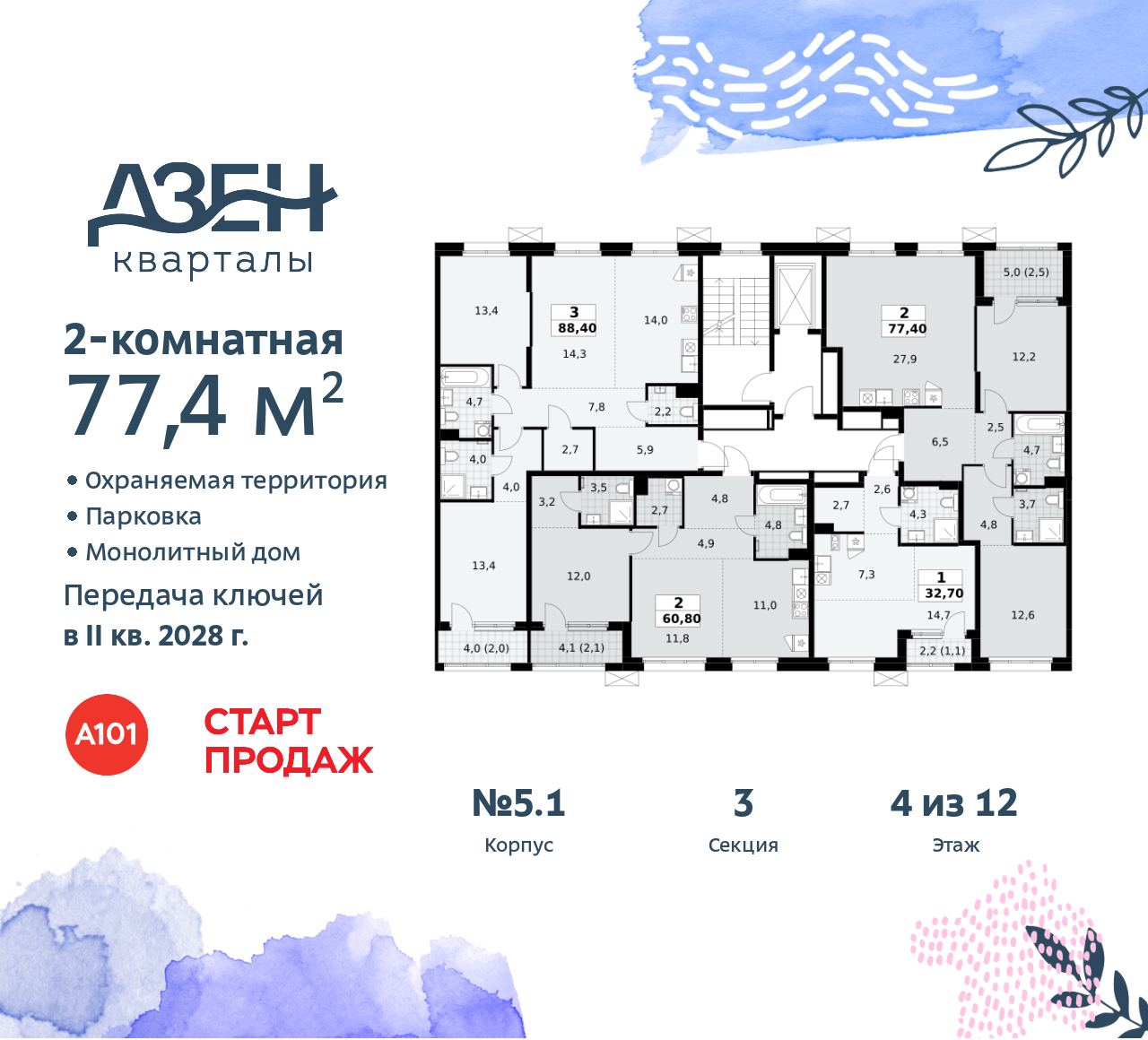 Продается 2-комнатная квартира с отделкой в новостройке, метро рядом - Новостройки, Квартиры в новостройках Москва