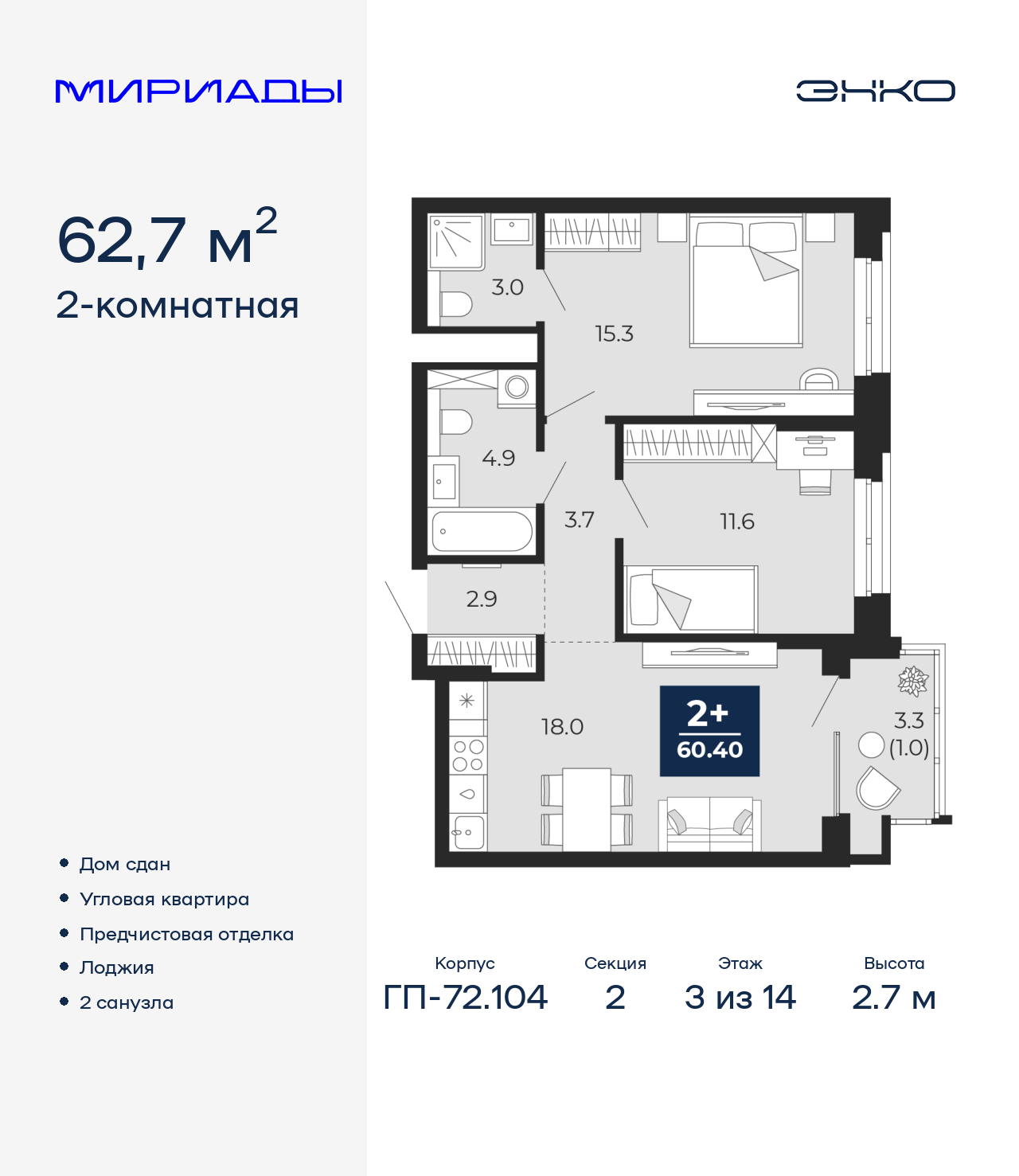 ���������� �71715439: 2-��������� �������� �  �������� � �����������, ��� ����