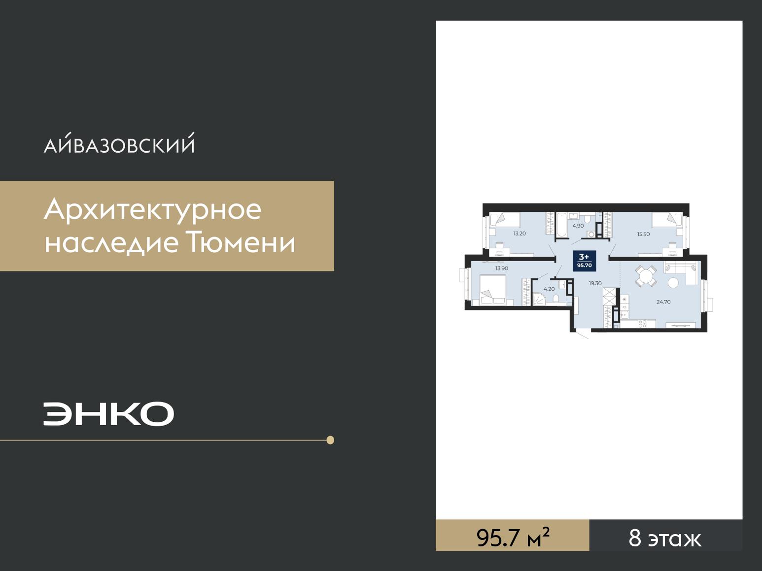 3-комнатная квартира, 95.7 кв.м, ЖК «Айвазовский Сити» 3-комнатная квартира, 95.7 кв.м, ЖК «Айвазовский Сити»