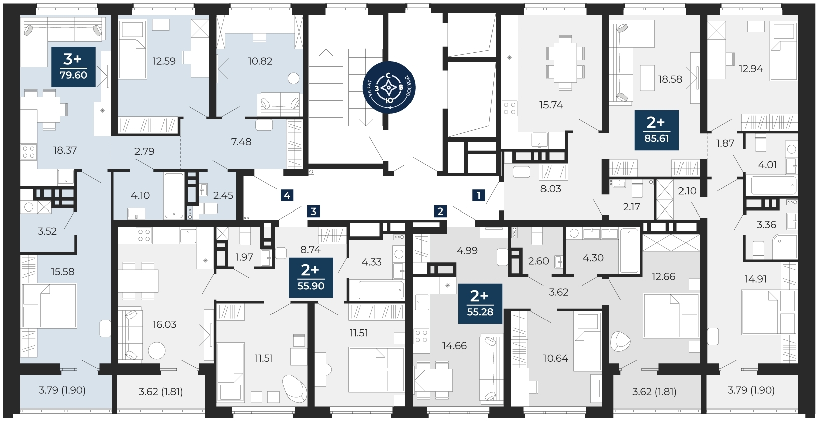 2-комнатная квартира, 85.61 кв.м, Велнес-квартал Никольский, изображение-2