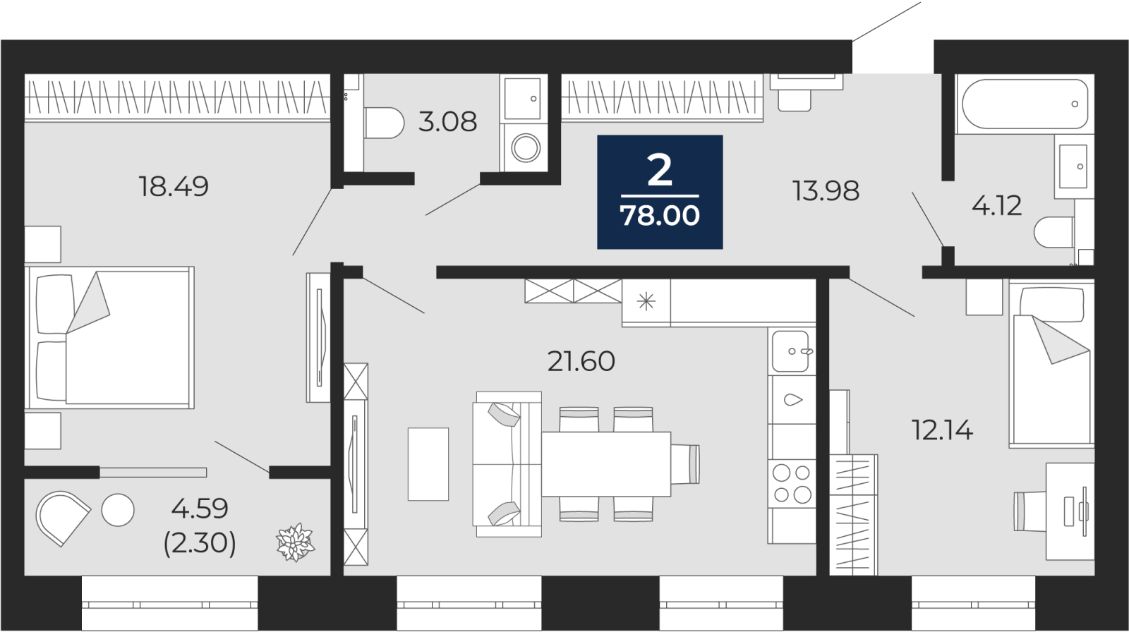 Квартира на продажу в Новом Уренгое, микрорайон Славянский, 6/2 фото №0